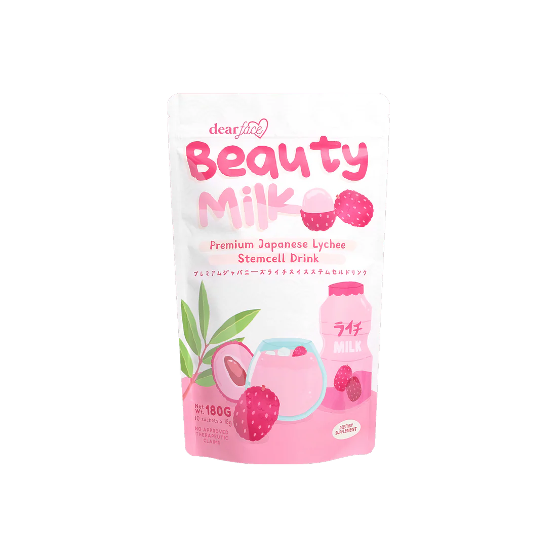 Beauty Milk Premium Japanese Lychee Swiss Stemcell Drink - 10 Sachets